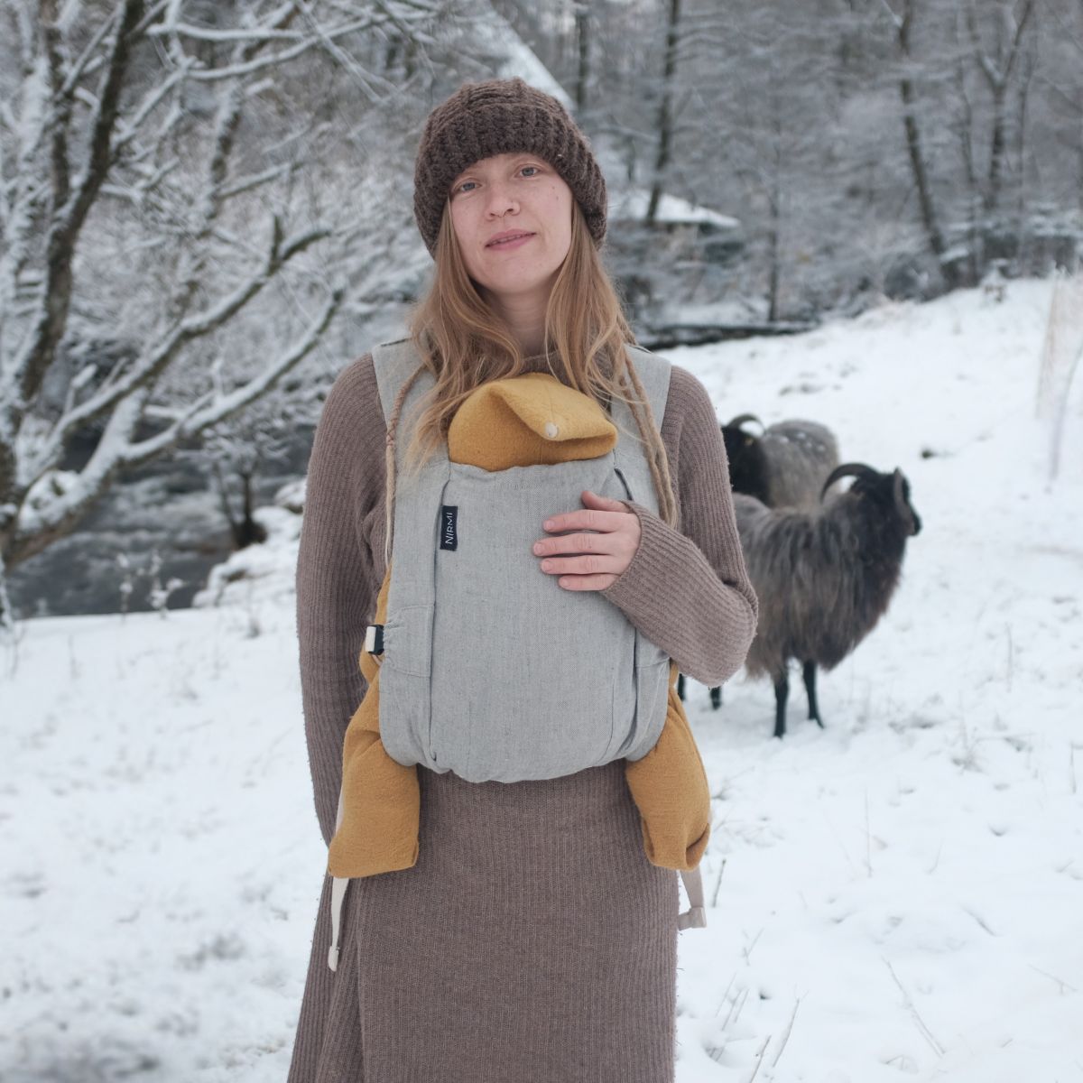 NIRMI Pure Baby Carrier made of 100% linen & wool | without impact patch